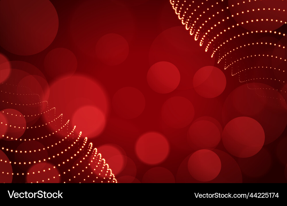 Sparkling Bokeh Red Background Vector Image