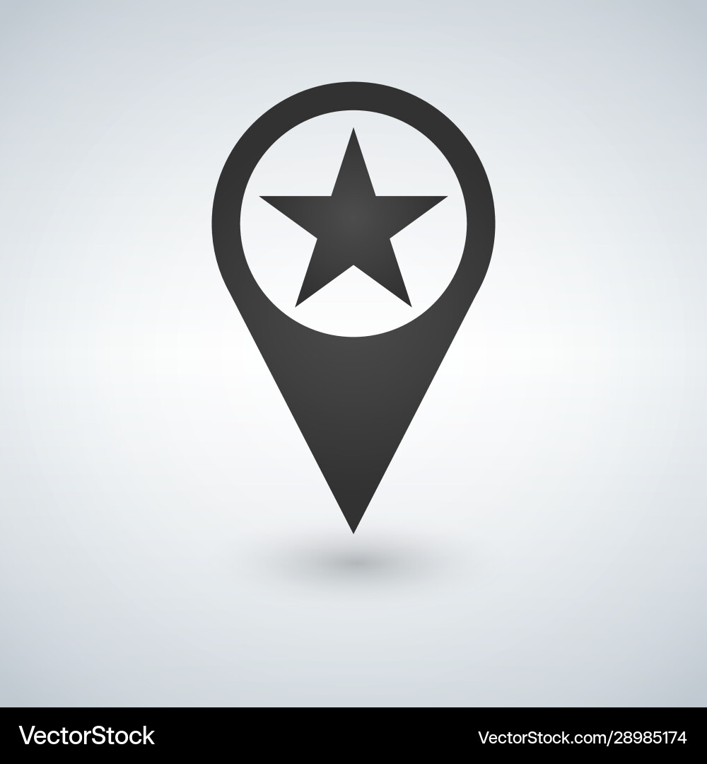 Star Map Pointer Icon vector image