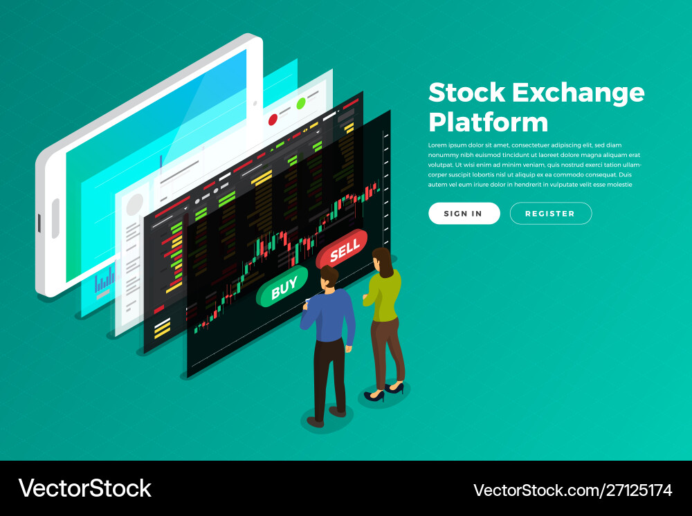 Stock Exchange Trading Charts vector image