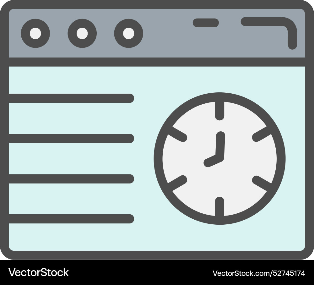 Web browser line filled icon design vector image