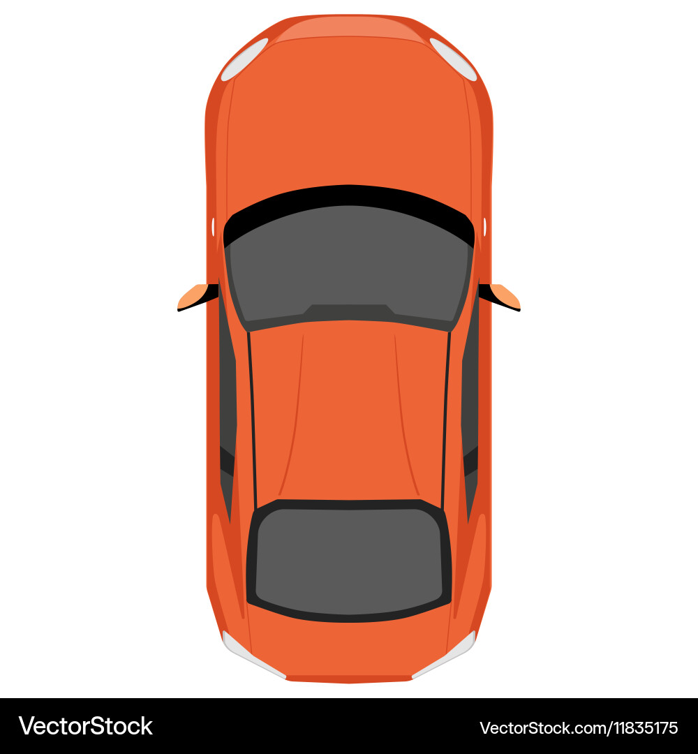 Car top view Royalty Free Vector Image - VectorStock