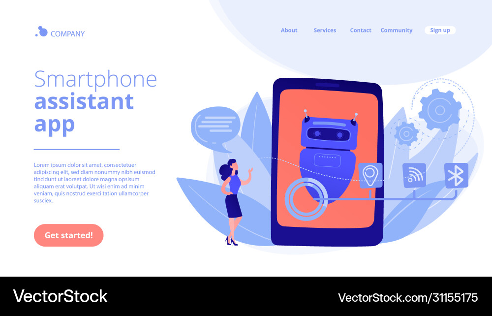 Chatbot virtual assistant via messagingconcept Vector Image
