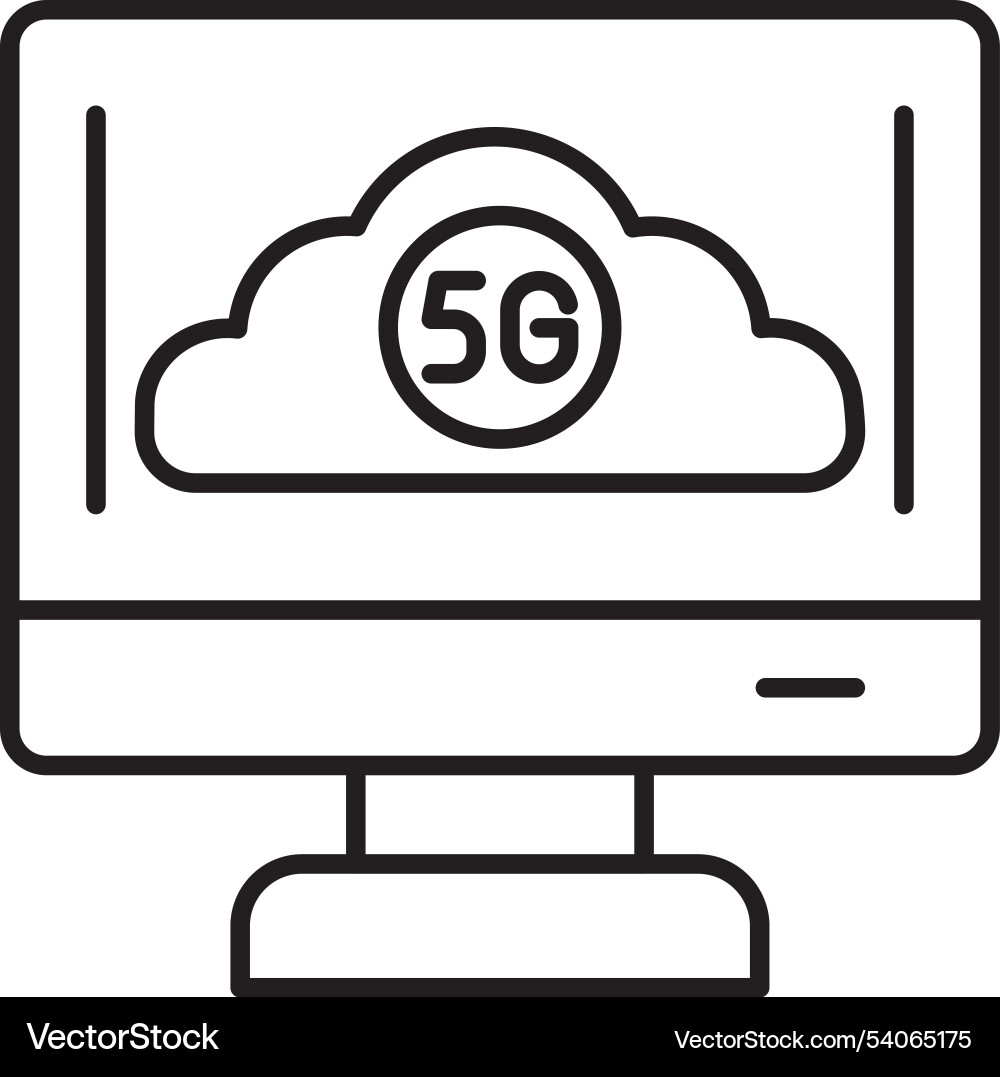 Cloud connection line icon design vector image