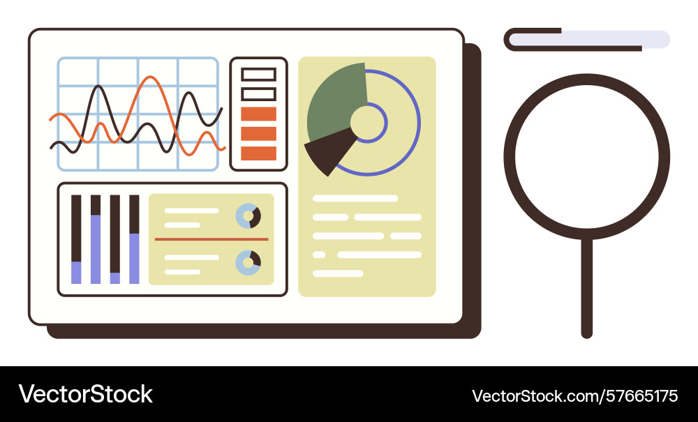Data analysis dashboard with charts graphs Data analysis dashboard with charts graphs vector image