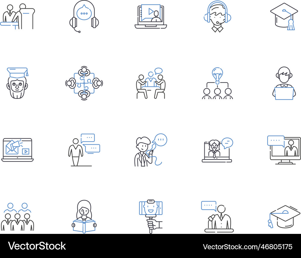 Educative line icons collection learning Educative line icons collection learning vector image