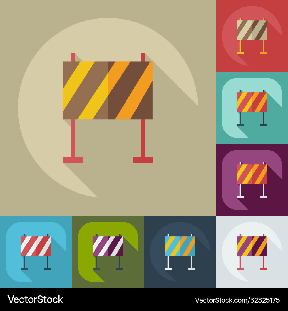 Flat concept set modern design with shadow warning vector image