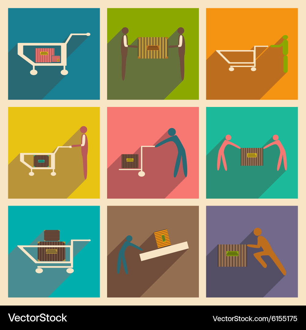 Flat with shadow concept and mobile application vector image