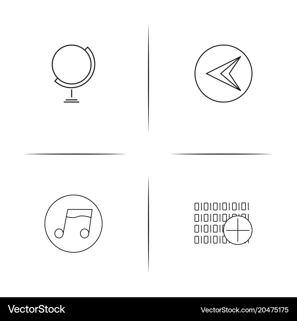 Internet technologies simple linear icons set vector image