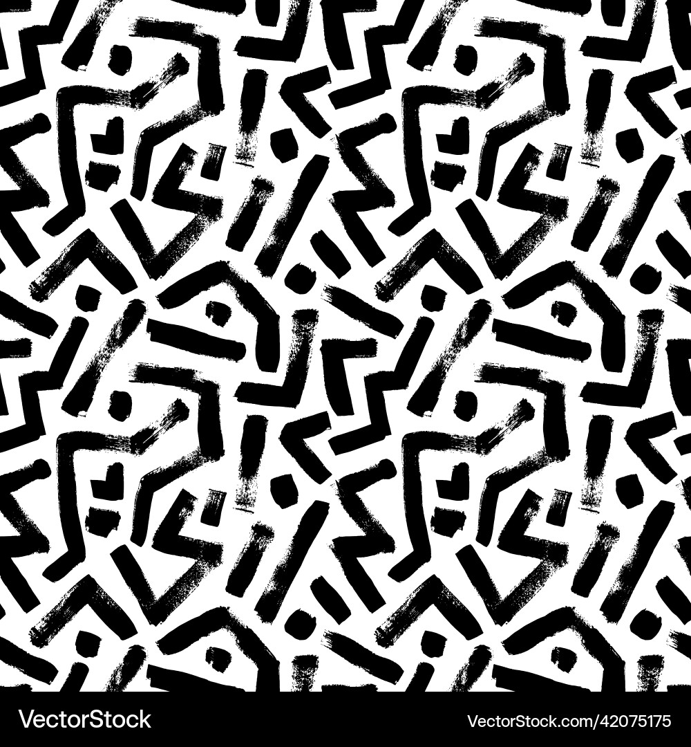 Irregular Maze Brush Pattern vector image