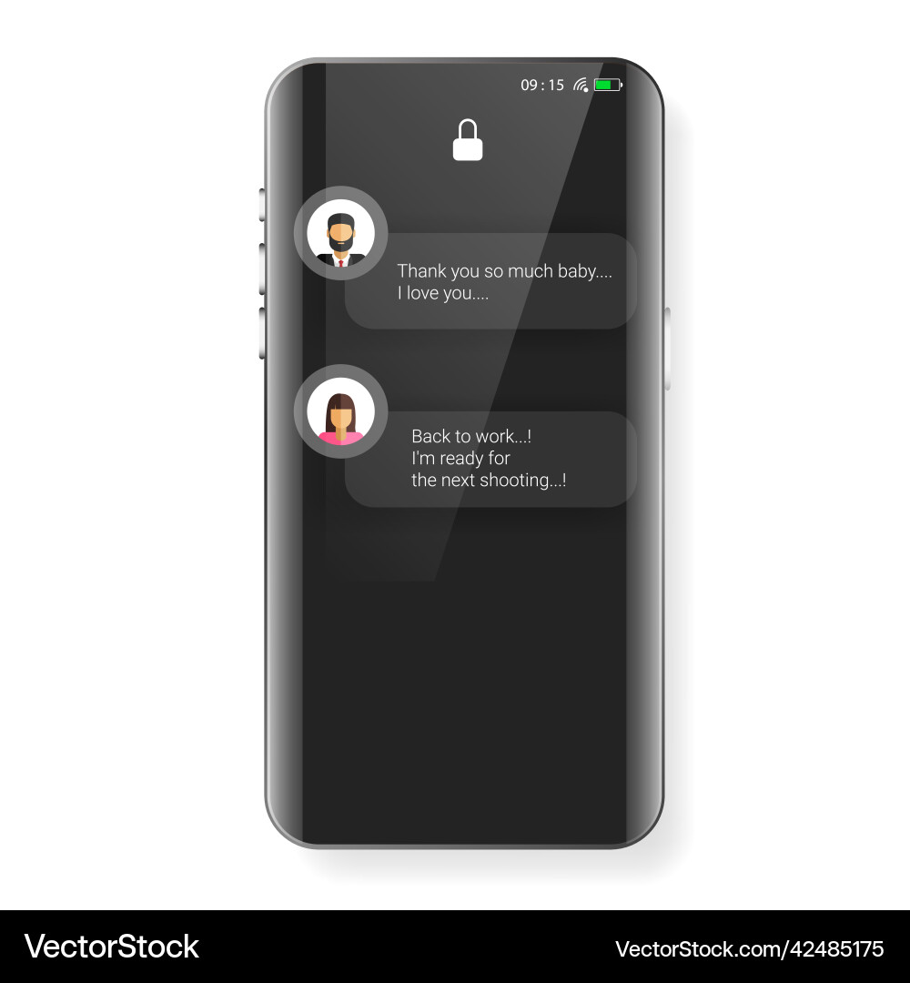 Lockscreen user interface notification floating Vector Image