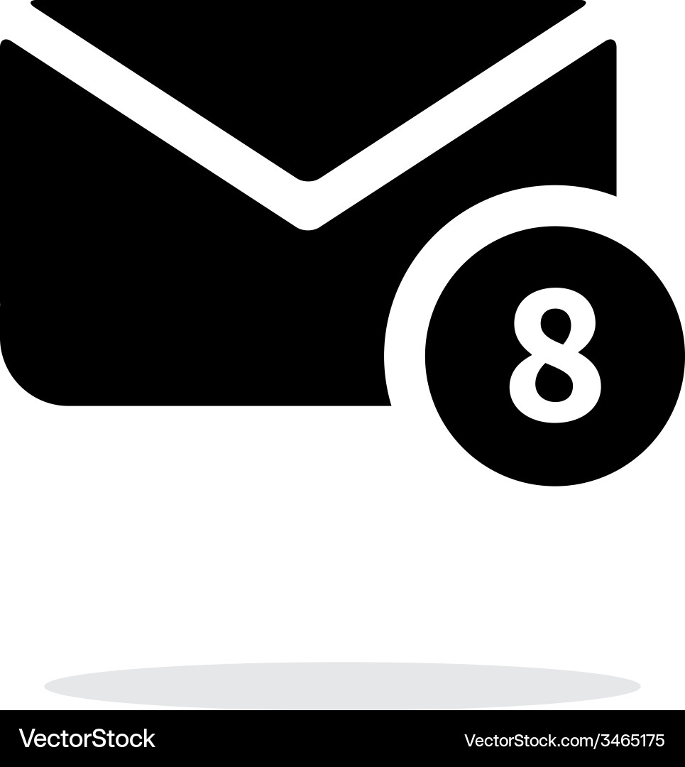 Mail with numbers icon on white background Vector Image