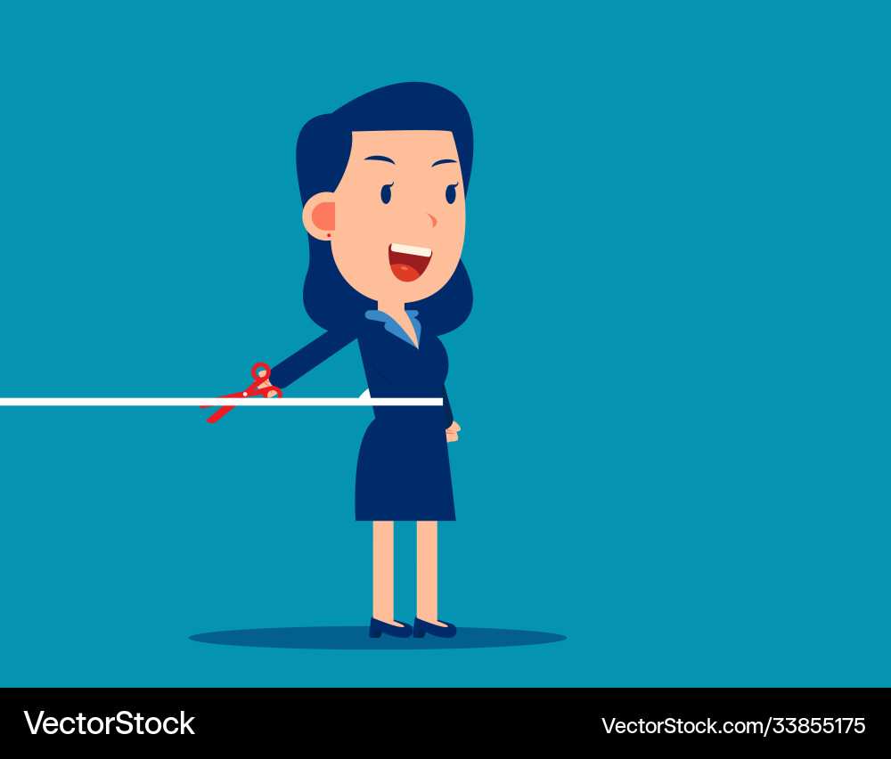 Office worker cutting rope learn to disconnect vector image
