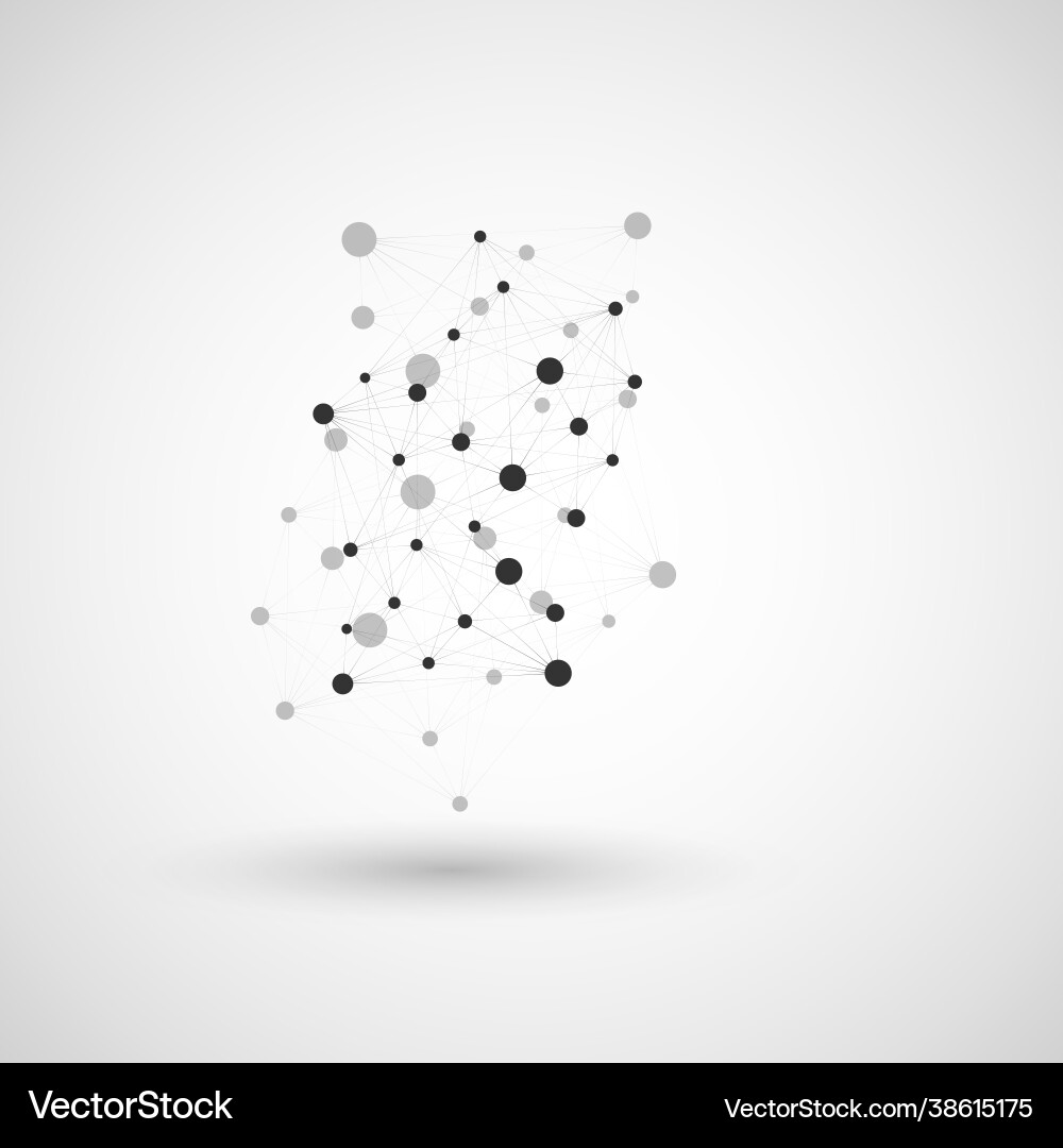 Polygonal web lines connection network digital Polygonal web lines connection network digital vector image