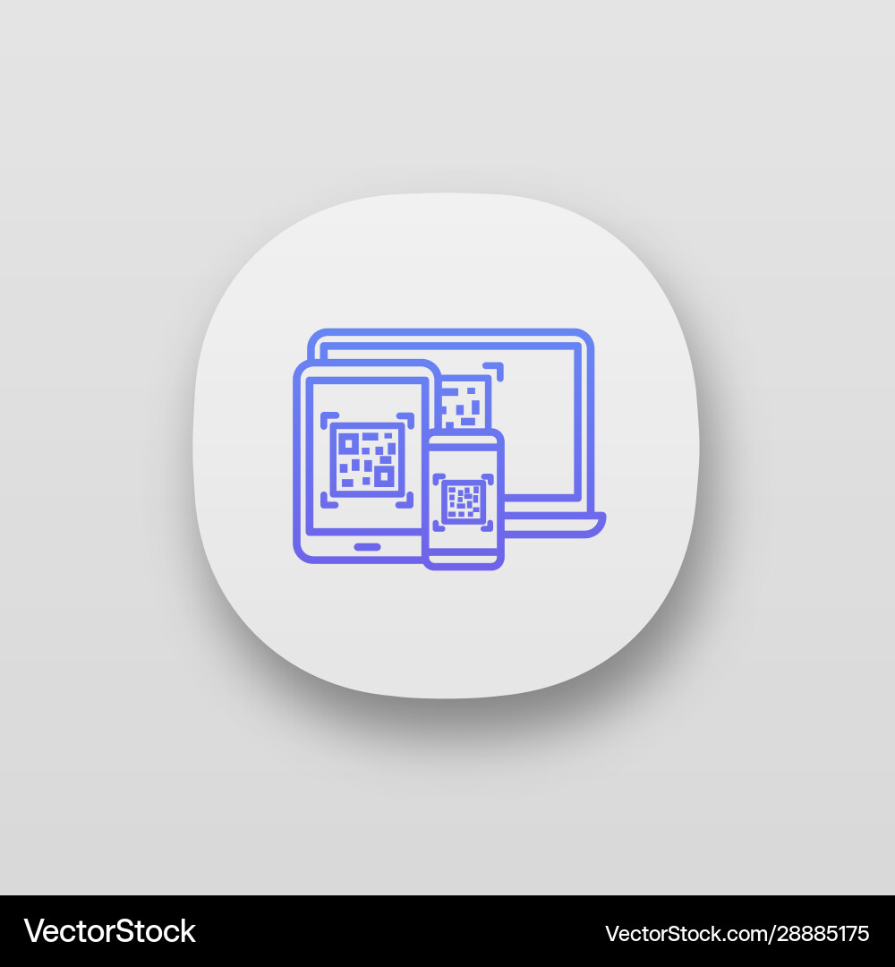 Qr codes on different devices app icon Qr codes on different devices app icon vector image
