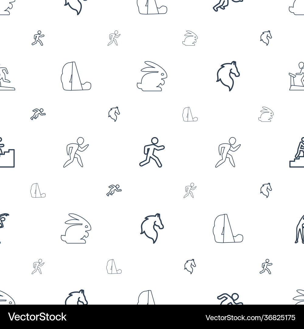 Running icons pattern seamless white background Vector Image