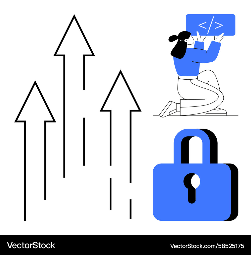 Secure Coding & System Growth Vector Image