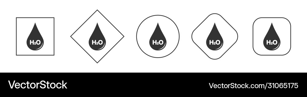 Set icons drop with water formula simple design Set icons drop with water formula simple design Vector Image