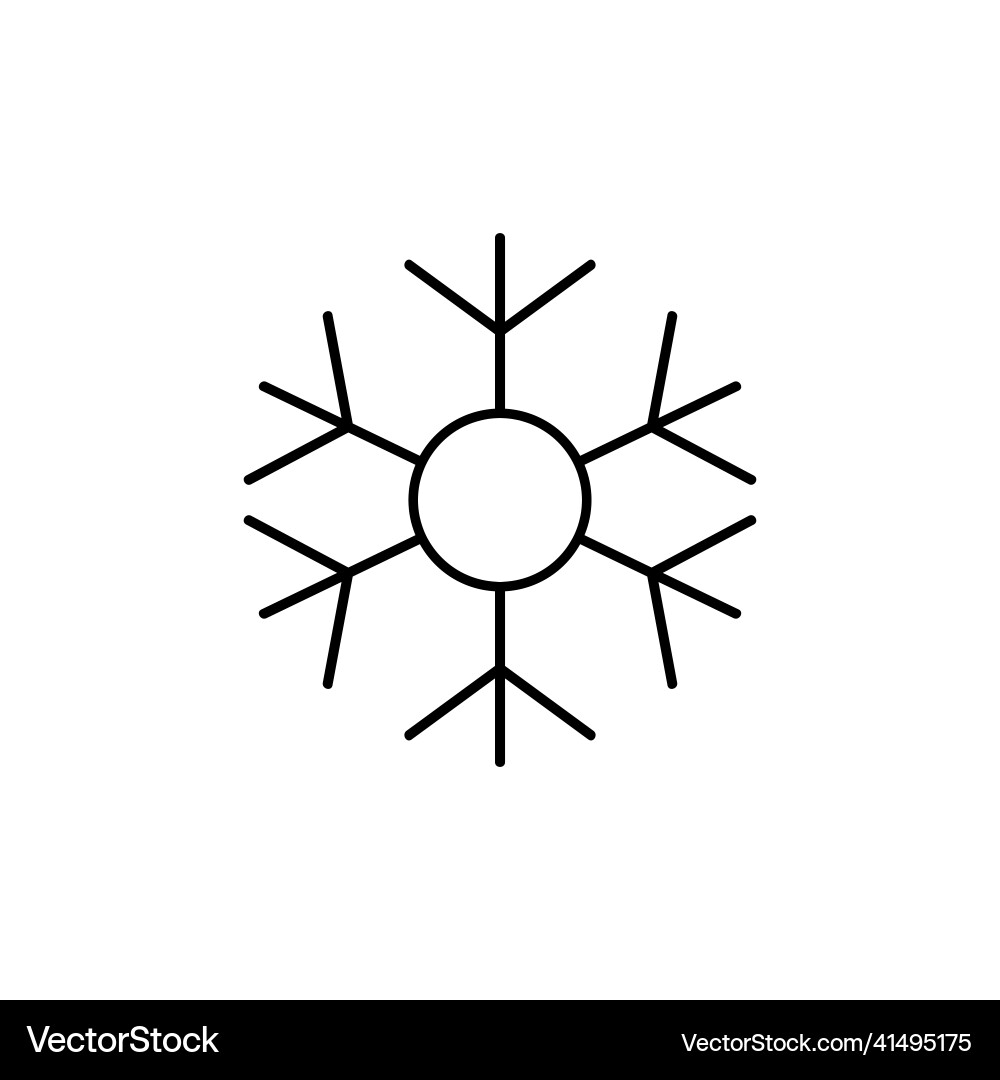 Snow snowflake minimalistic flat line outline Snow snowflake minimalistic flat line outline Vector Image