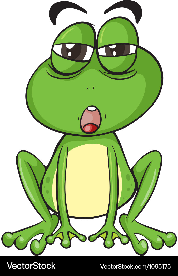 Suspicious cartoon frog Vector Image