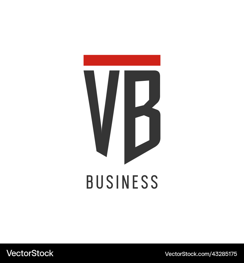 Vb initial esport logo with simple shield design Vector Image