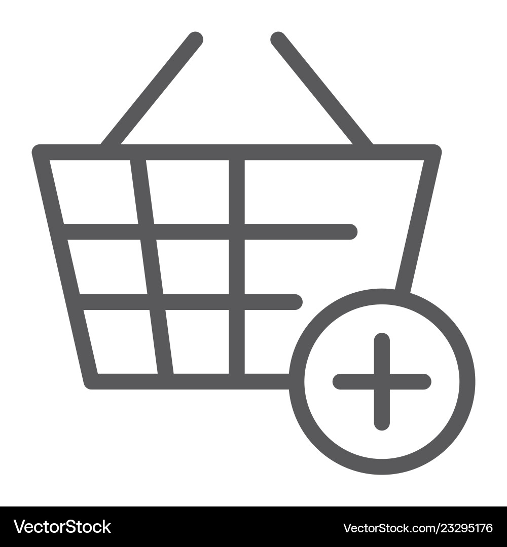 Add to bucket line icon internet and shop Add to bucket line icon internet and shop Vector Image