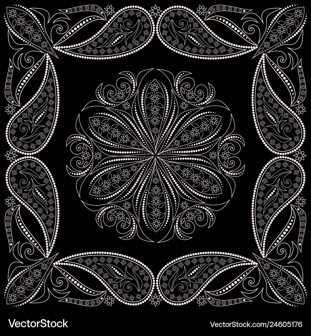 Bandana paisley design-druck quadratisch Bandana paisley design-druck quadratisch vektorbild