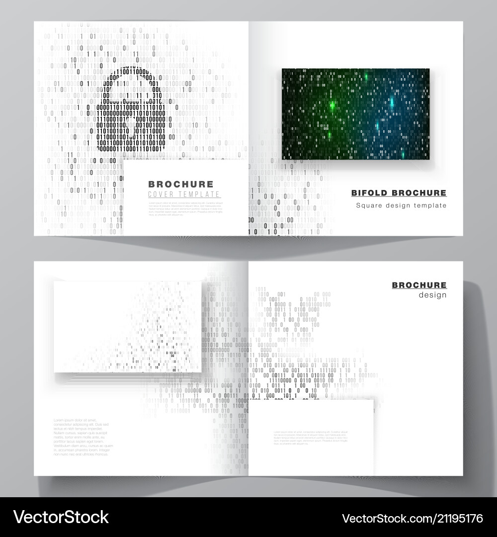 Binary Code Brochure Templates vector image