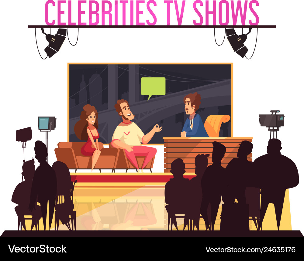 Celebrities tv show composition Celebrities tv show composition vector image