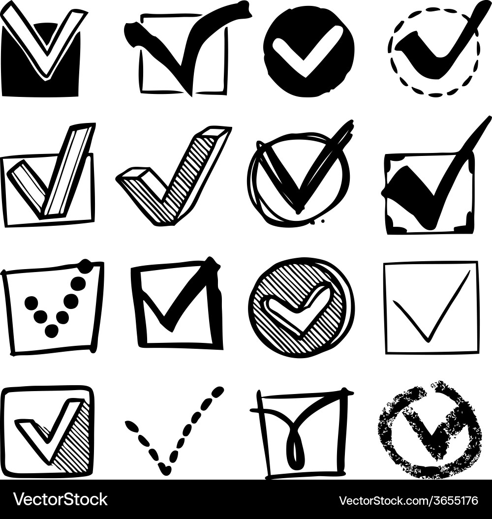 Check Mark Icons - Confirmation Set vector image