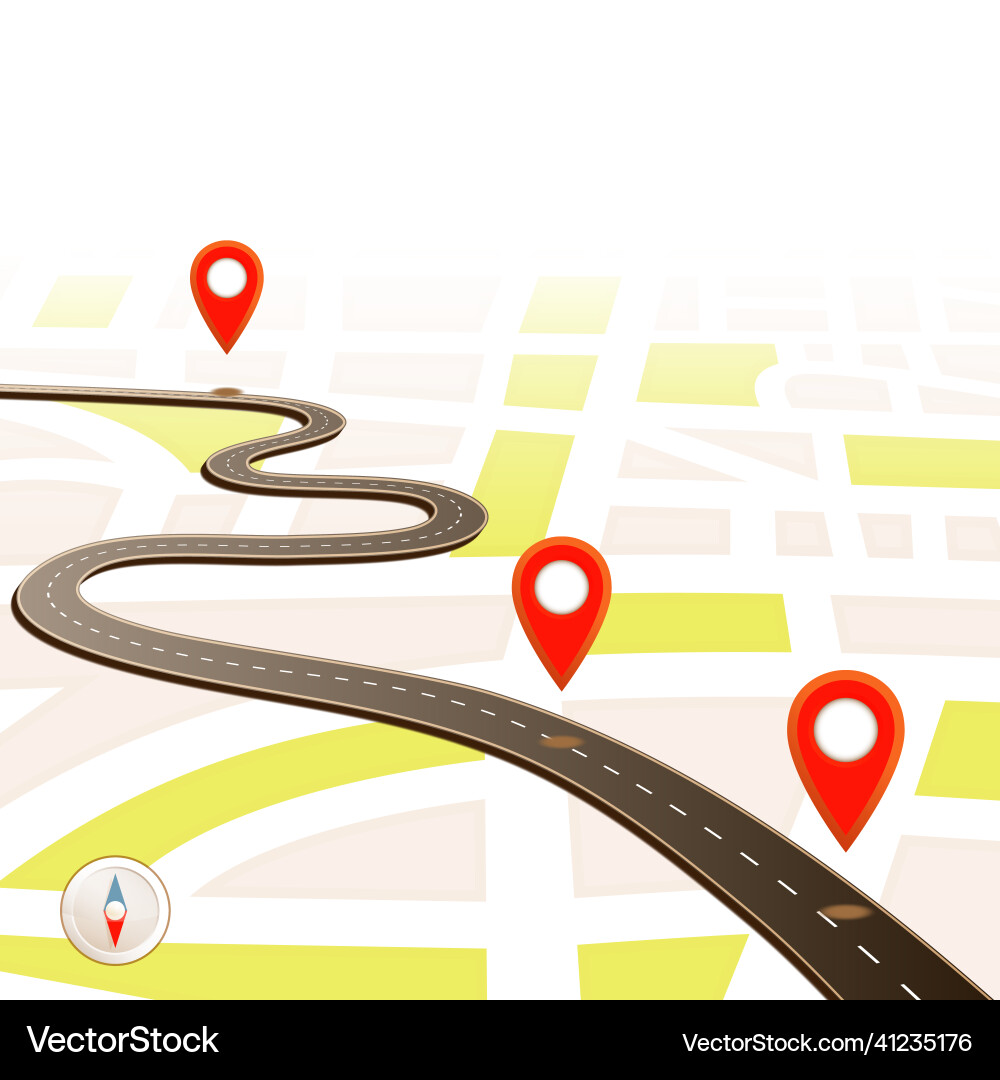 City road map navigation with pin pointer design Vector Image