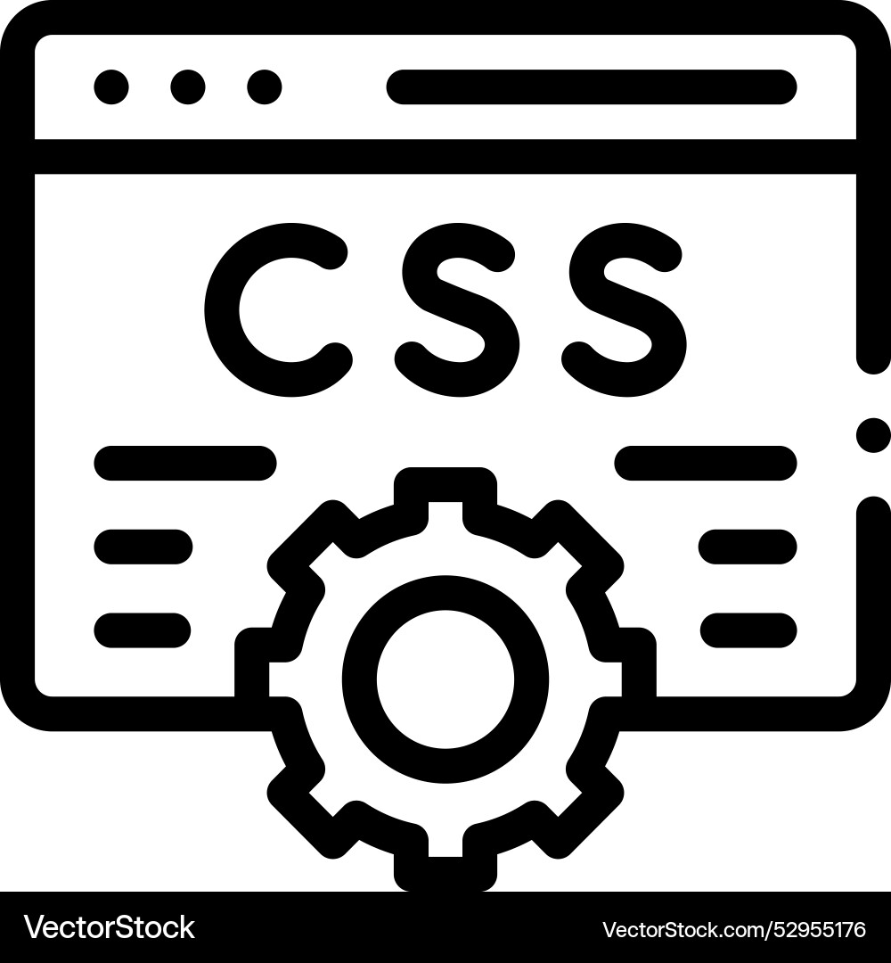 Css icon thin linear style design isolated Css icon thin linear style design isolated Vector Image