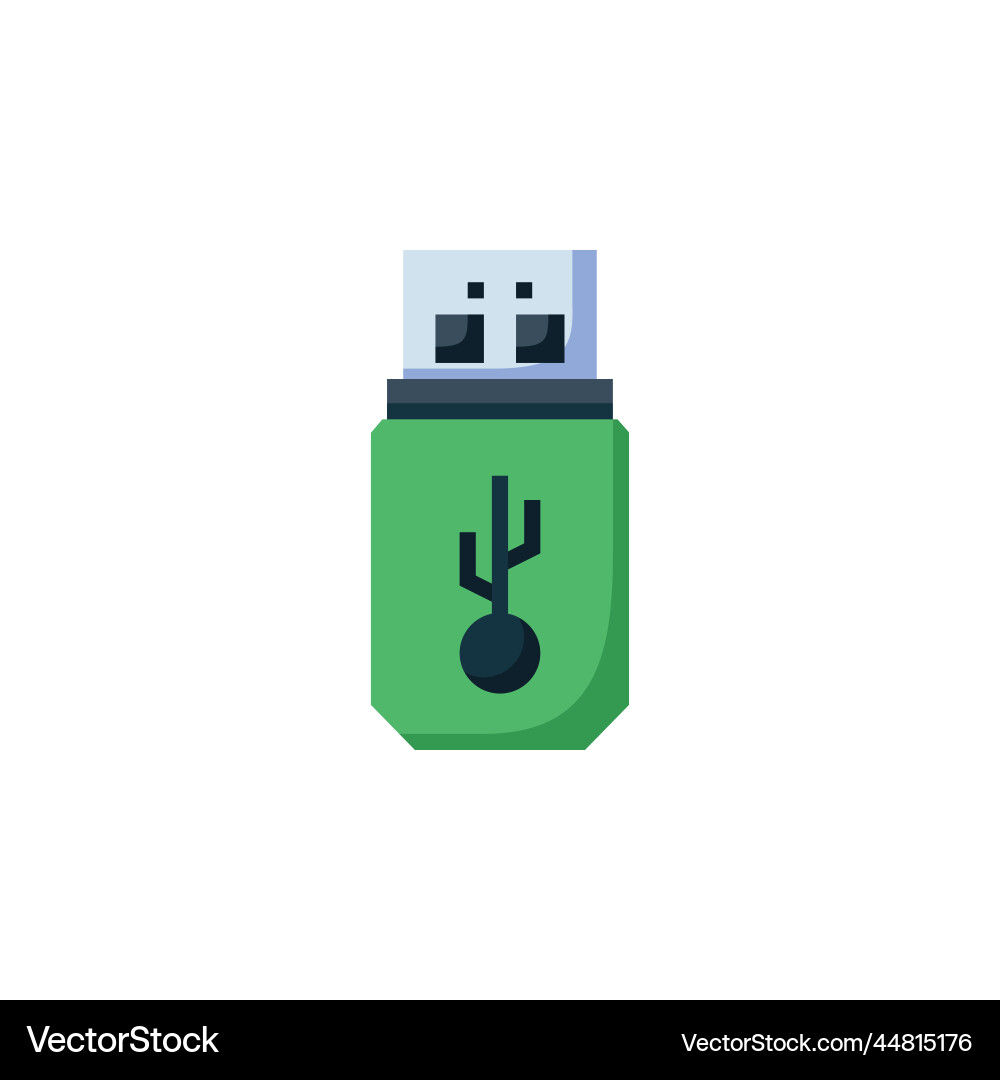 Flash disk icon computer component flat Vector Image