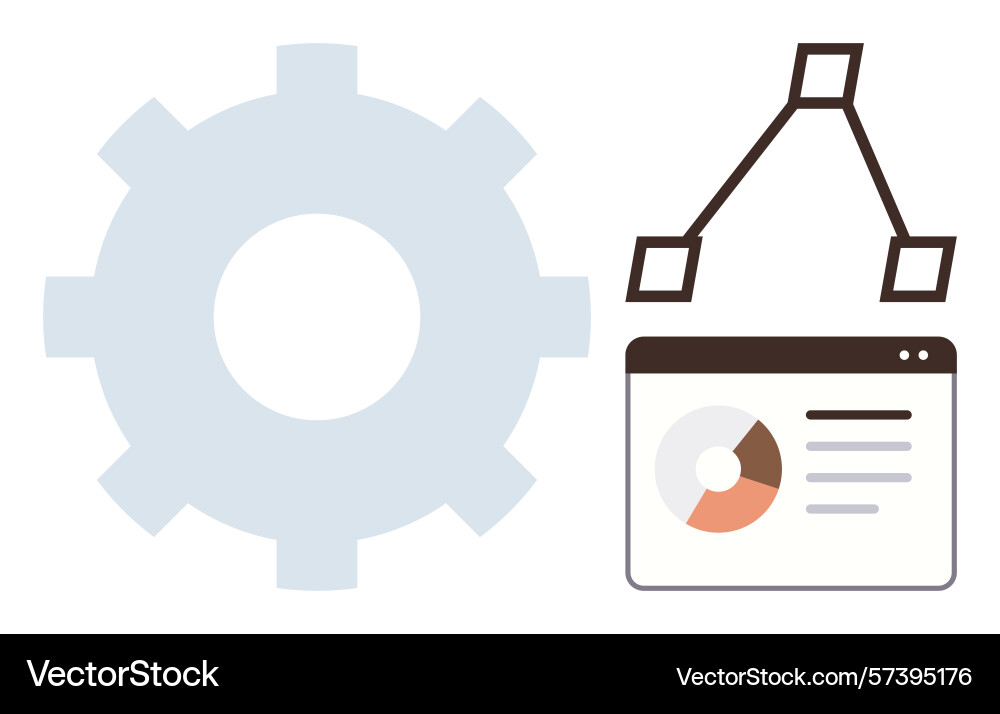 Gear and website interface with design tools Gear and website interface with design tools vector image