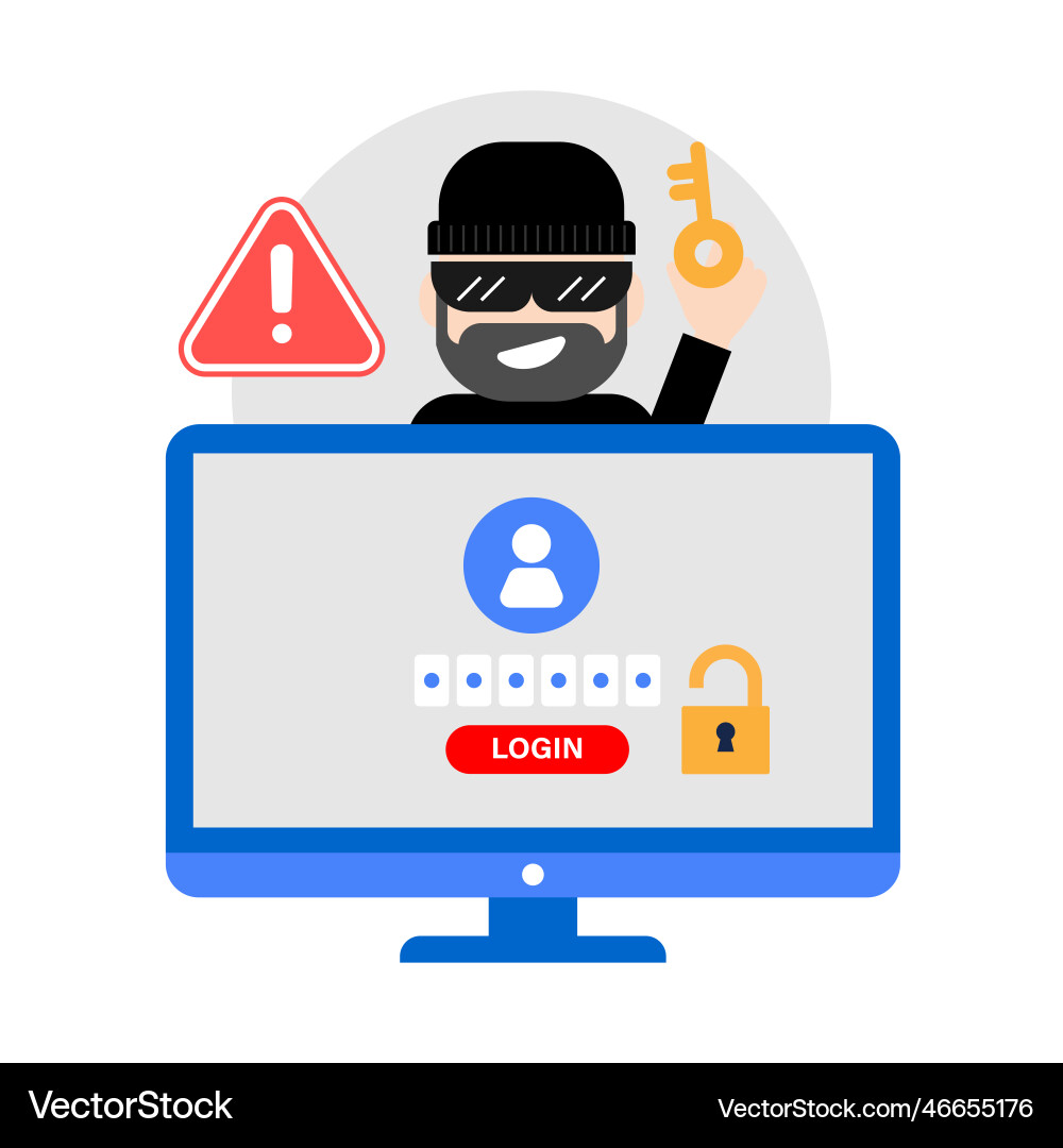 Hacker stealing login and password information Hacker stealing login and password information vector image