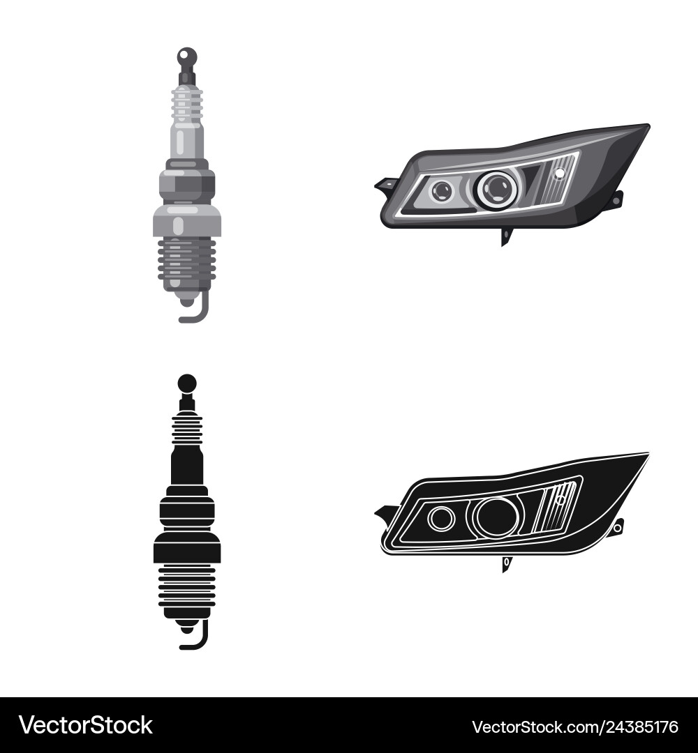 Isolated object of auto and part logo collection Vector Image