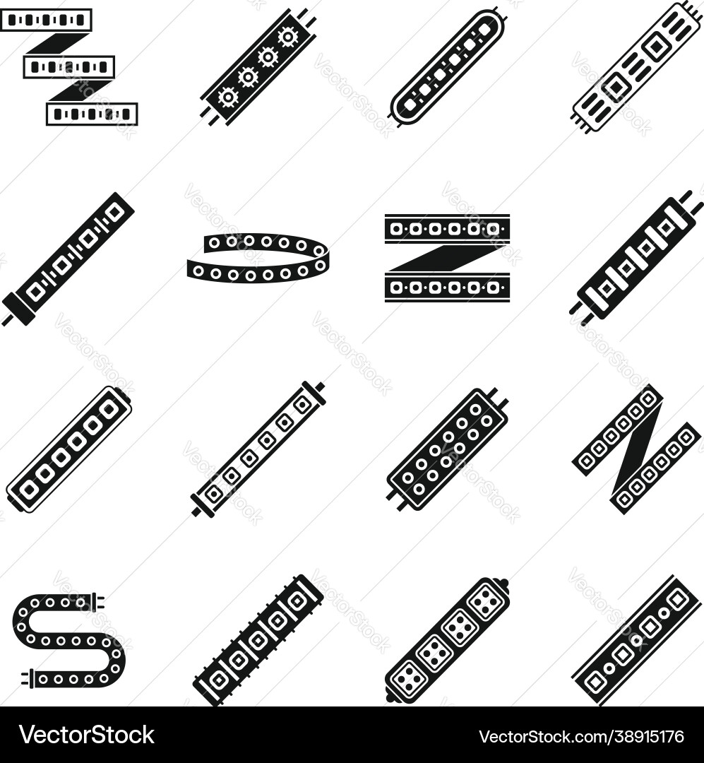 LED-Streifenleuchten-Symbole setzen einfaches Modul LED-Streifenleuchten-Symbole setzen einfaches Modul vektorbild