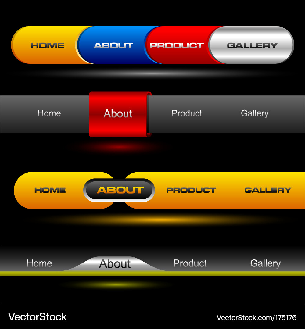 Modern Website Buttons vector image