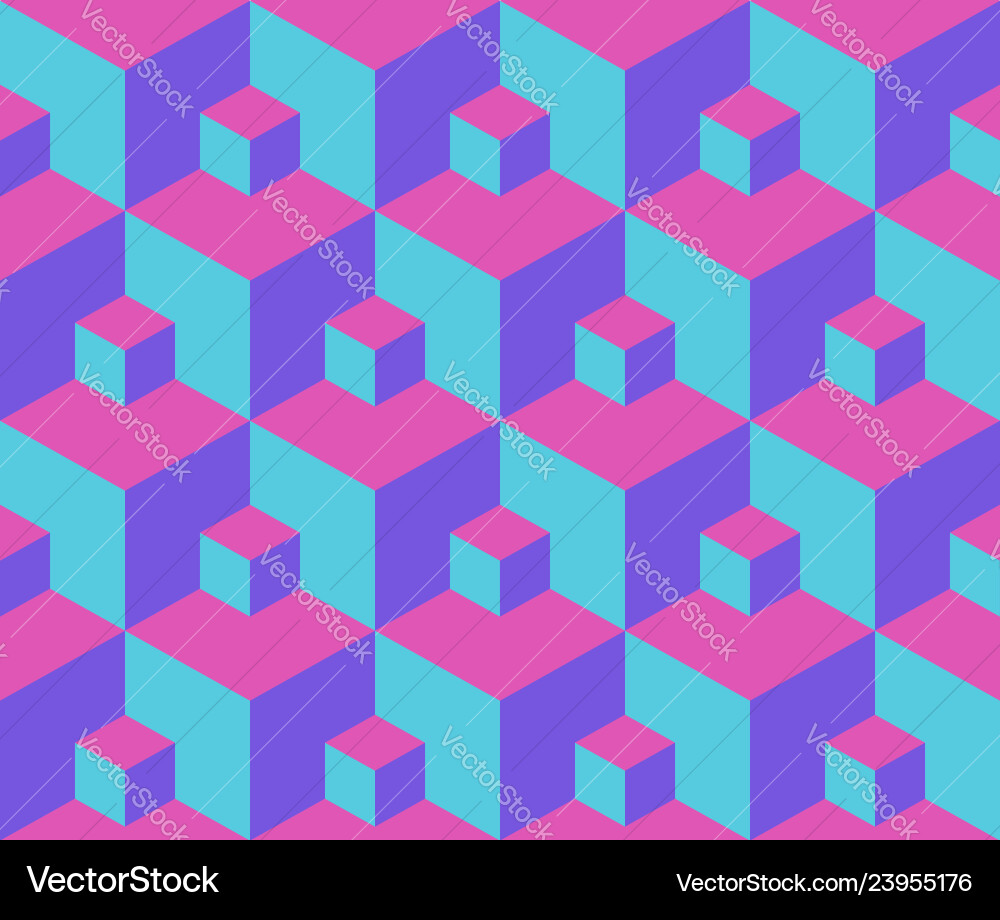 Seamless pattern 3d cube Seamless pattern 3d cube Vector Image