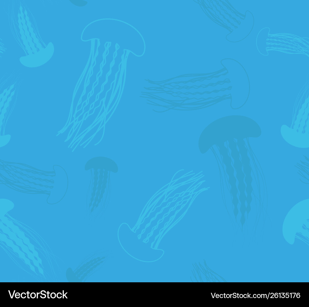 Seamless pattern with jellyfish print Seamless pattern with jellyfish print Vector Image