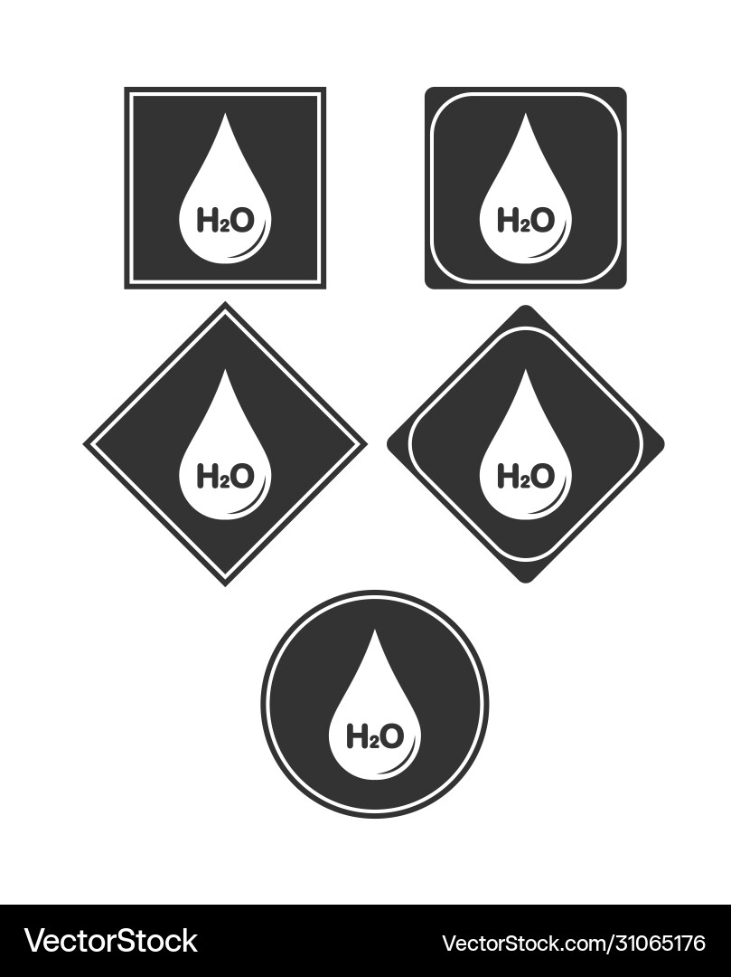 Set icons drop with water formula simple design Vector Image