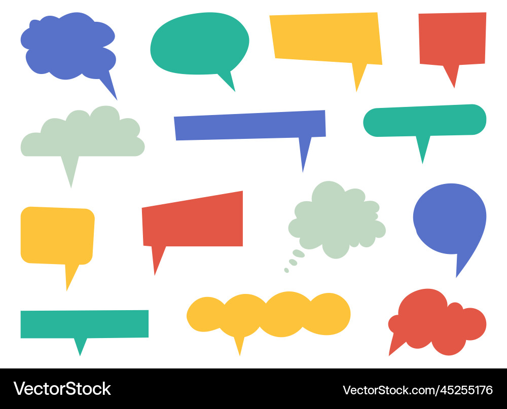Speech bubble collection in flat style isolated Speech bubble collection in flat style isolated Vector Image