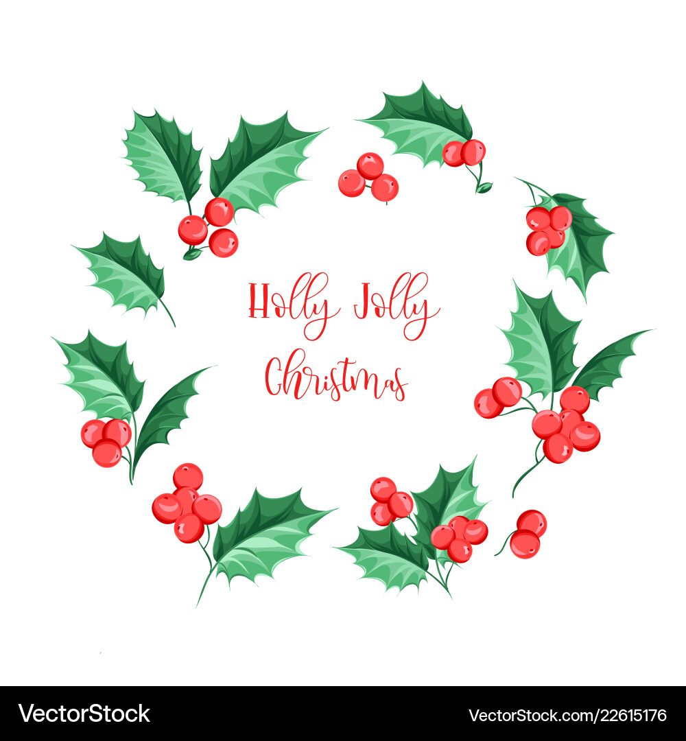 Weihnachten Holly Mistletoe Garland vektorbild