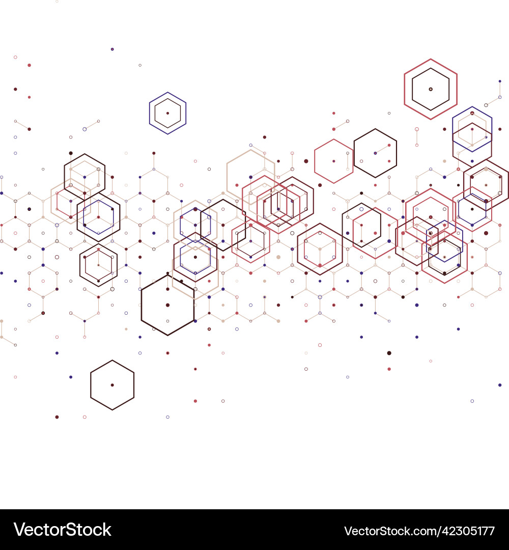 A lot of hexagonal cells communication connection A lot of hexagonal cells communication connection vector image