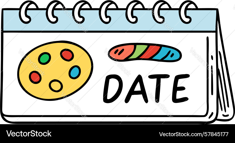 Calendar with highlighted date art palette event Vector Image
