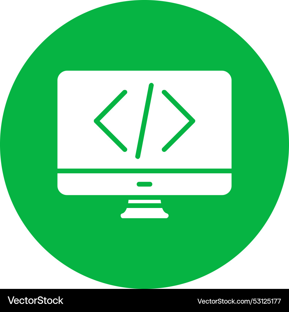 Coding glyph circle icon vector image