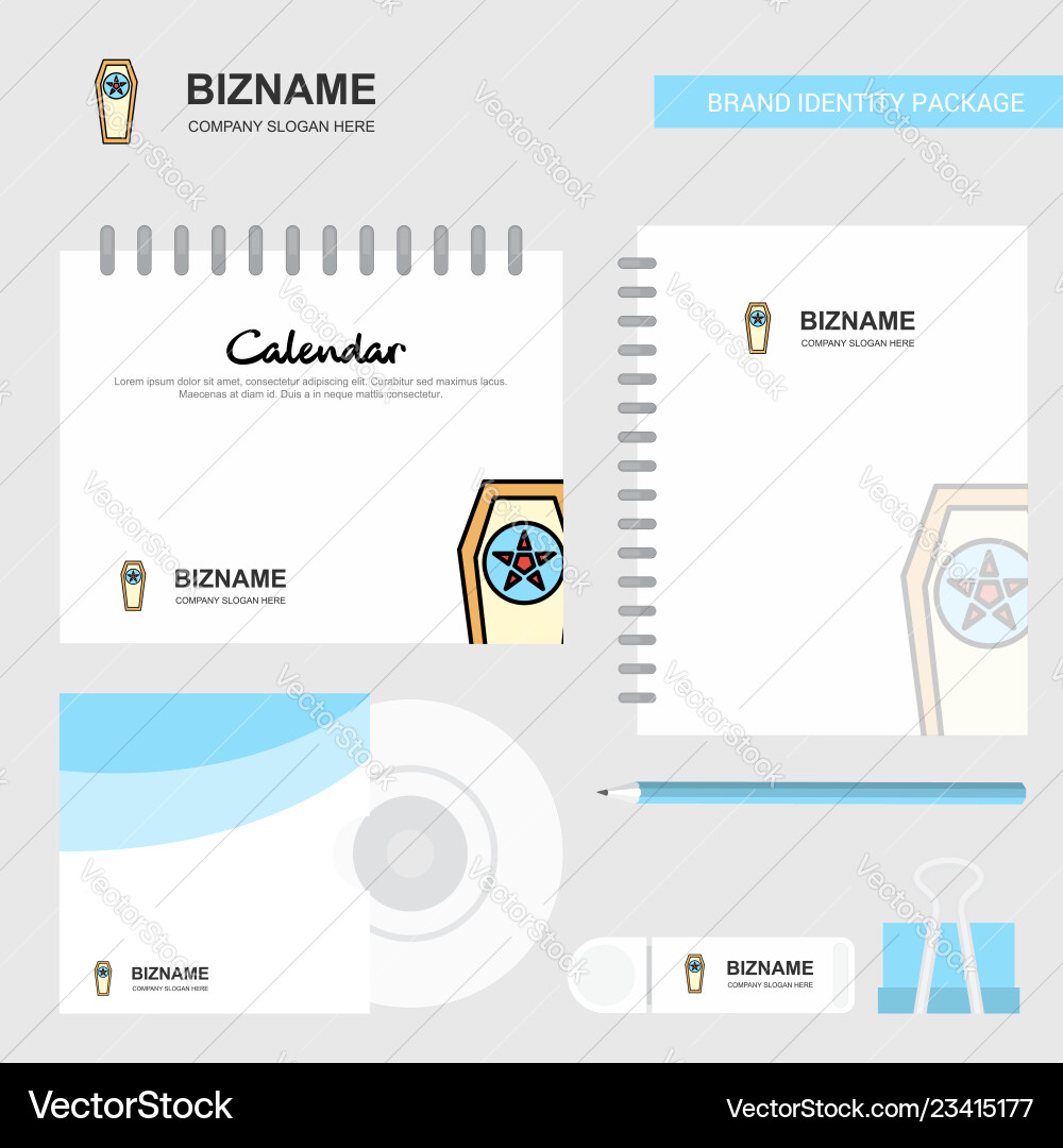 Coffin logo calendar template cd cover diary Coffin logo calendar template cd cover diary Vector Image