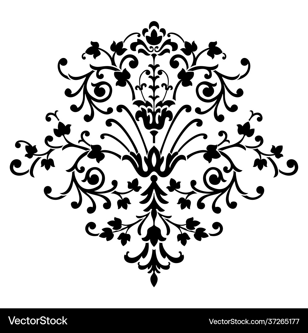 Damask central element isolated Damask central element isolated vector image
