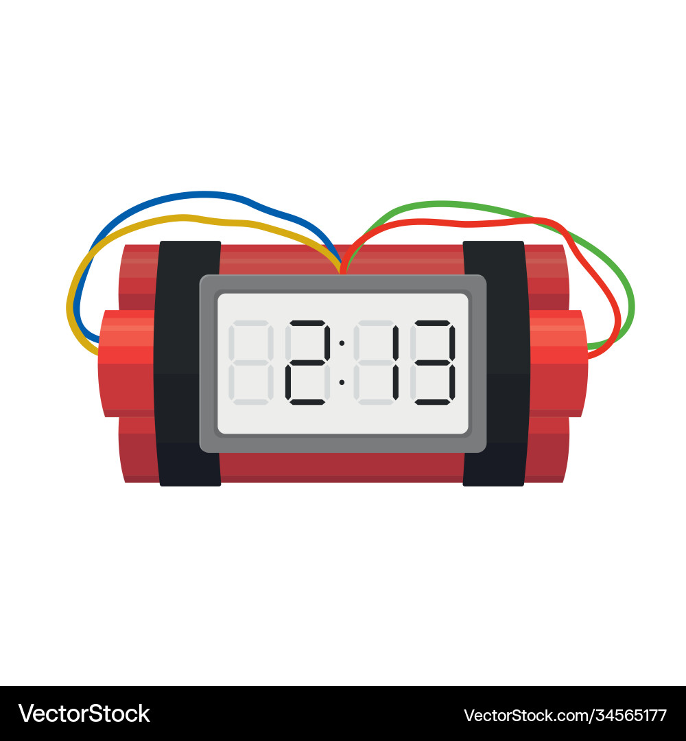 Dynamite bomb explosion with timer detonate Dynamite bomb explosion with timer detonate vector image