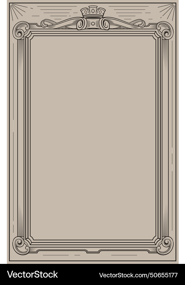 Engraved classic rococo baroque frame Royalty Free Vector