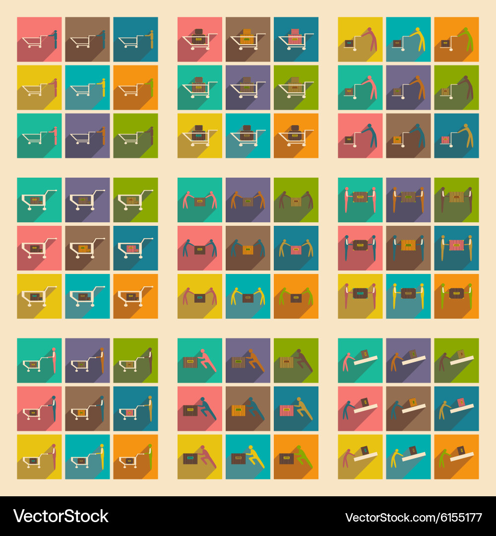 Flat with shadow concept and mobile application vector image